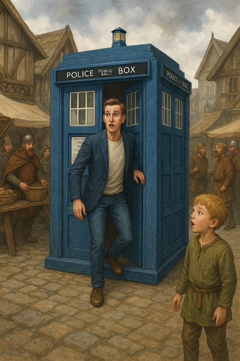 A person standing in a blue box
AI-generated content may be incorrect.